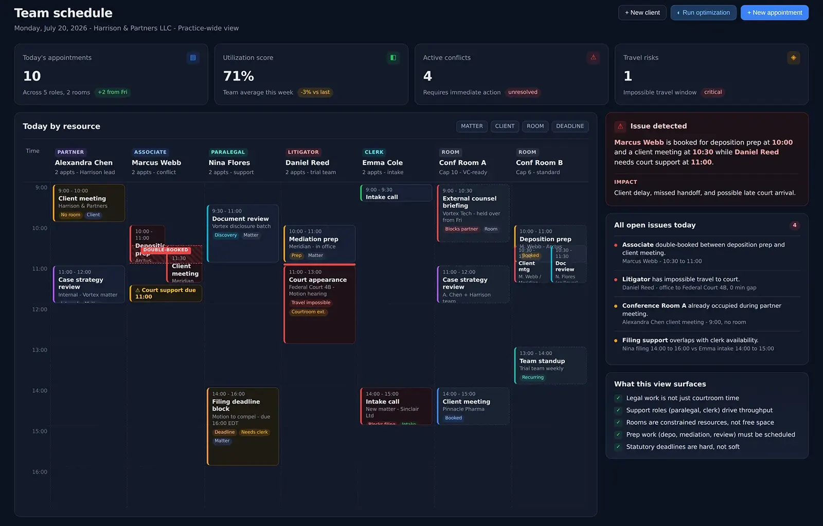 Scheduvia legal scheduler preview